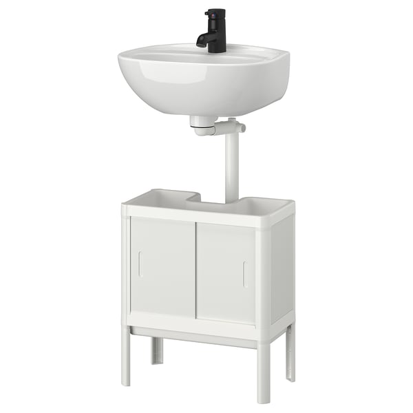 IKEA LILLTJÄRN / SKATSJÖN Bathroom vanity with 2 doors white 17 3/4x13 3/4 "