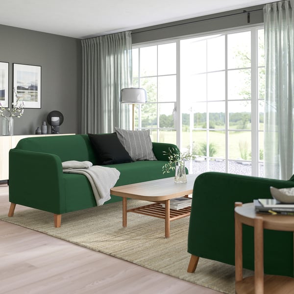 IKEA LINANÄS Protector F 3-seat Sofa Vissle Dark Green