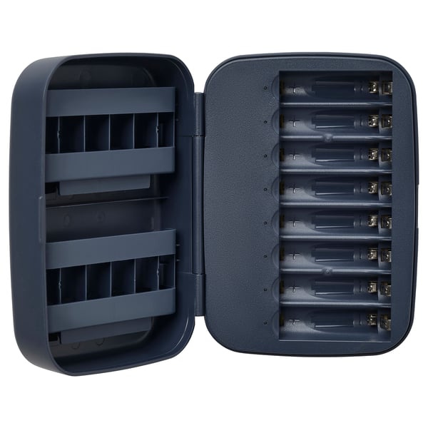 IKEA LITOSFÄR Battery charger with storage dark blue