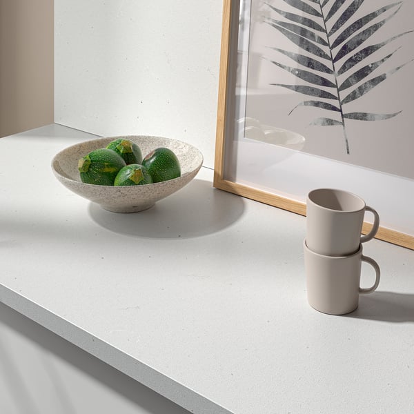 IKEA LOCKEBO Custom Countertop Off-white Gray/concrete Effect Glass Composite 1 1/8 "