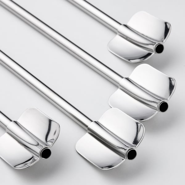 IKEA LUFTTÄT 5-pc Drink Strw/spoon Set W Clng Br Stainless Steel