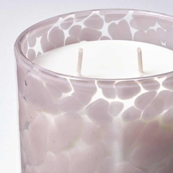 IKEA LUGNARE Scented Candle In Glass 2 Wicks Jasmine/light Pink 50 Hr