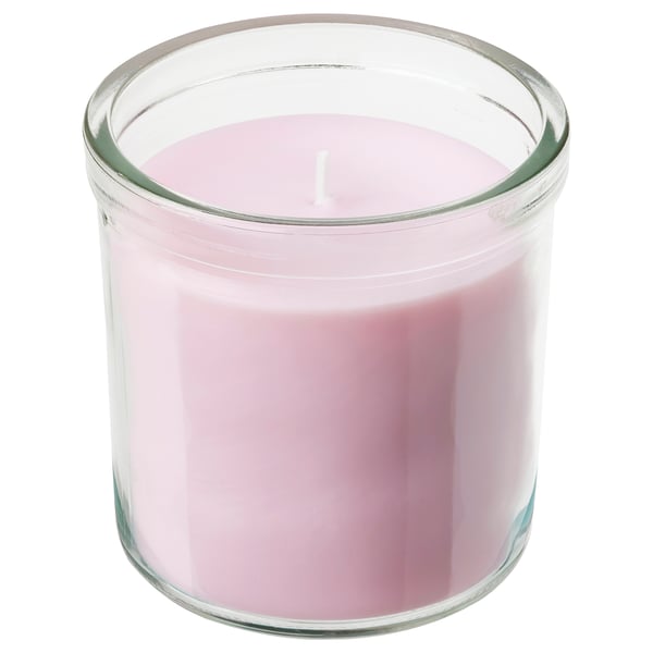 IKEA LUGNARE Scented candle in glass Jasmine/pink 40 hr