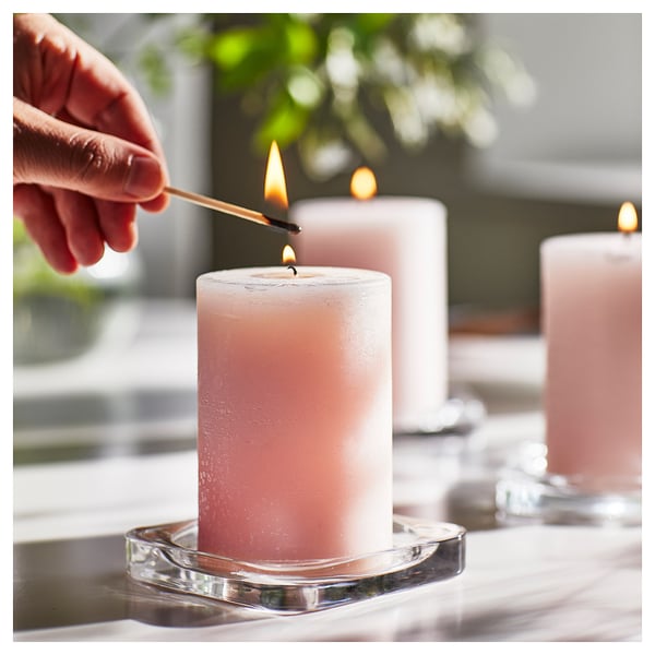 IKEA LUGNARE Scented Pillar Candle Jasmine/pink 30 Hr