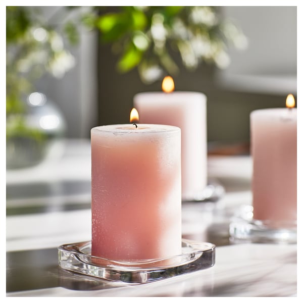 IKEA LUGNARE Scented Pillar Candle Jasmine/pink 30 Hr