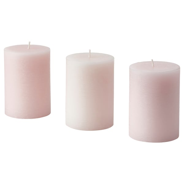IKEA LUGNARE Scented pillar candle Jasmine/pink 30 hr