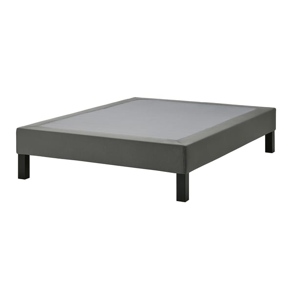 IKEA LYNGÖR Slatted mattress base with legs dark gray Queen