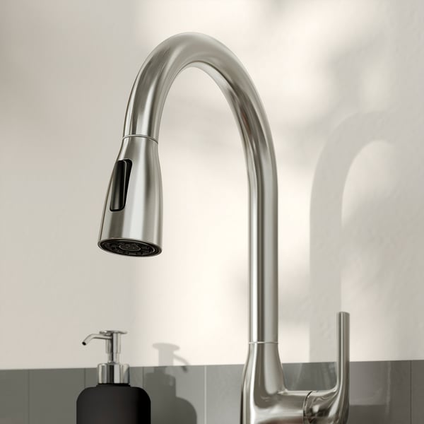 IKEA MACKSJÖN Pull Down Kitchen Faucet With Spray Stainless Steel Color