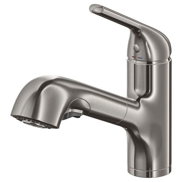 IKEA MACKSJÖN Pull out kitchen faucet with spray stainless steel color
