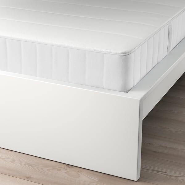 IKEA MALM Bed Frame With Mattress White/Vesteröy Medium Firm Queen