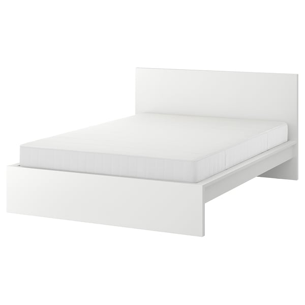 IKEA MALM Bed frame with mattress white/Vesteröy medium firm Queen