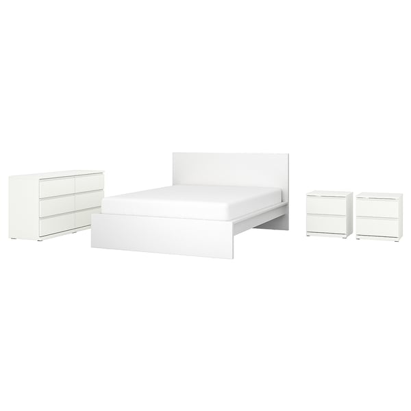 IKEA MALM / STORKLINTA Bedroom furniture set of 4 white Queen
