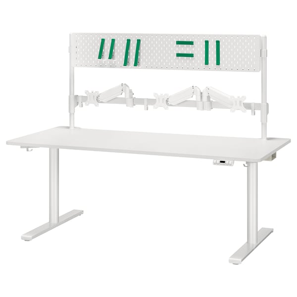 IKEA MÅLOMRÅDE Gaming Desk Sit/stand With Monitor Arms/electric White 70 7/8x31 1/2 "