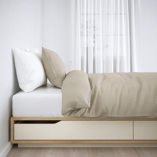 IKEA MANDAL Bed Frame With Storage Birch/white Queen