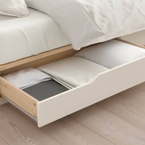 IKEA MANDAL Bed Frame With Storage Birch/white Queen