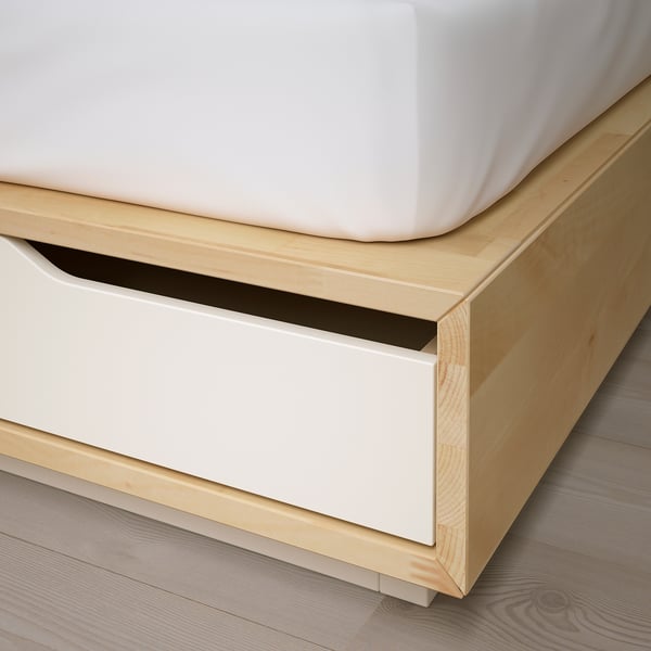 IKEA MANDAL Bed Frame With Storage Birch/white Queen