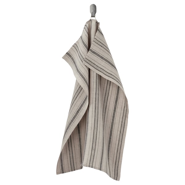 IKEA MARIATHERES Dish towel linen beige/stripe 20x28 "