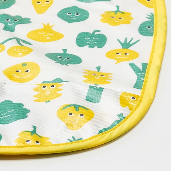 IKEA MATVRÅ Bib Fruit/vegetables Pattern/green Yellow