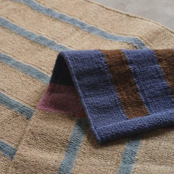 IKEA MÄVINN Runner Flatwoven Beige Blue/stripe 2 ' 4 "x6 ' 7 "