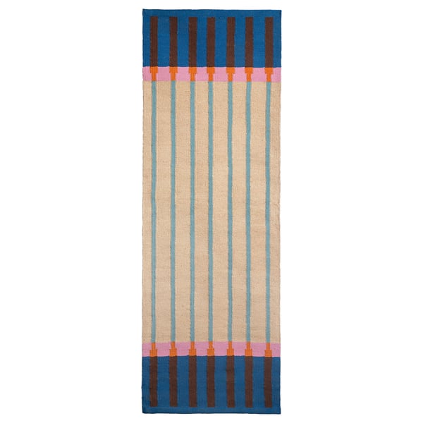 IKEA MÄVINN Runner flatwoven beige blue/stripe 2 ' 4 "x6 ' 7 "