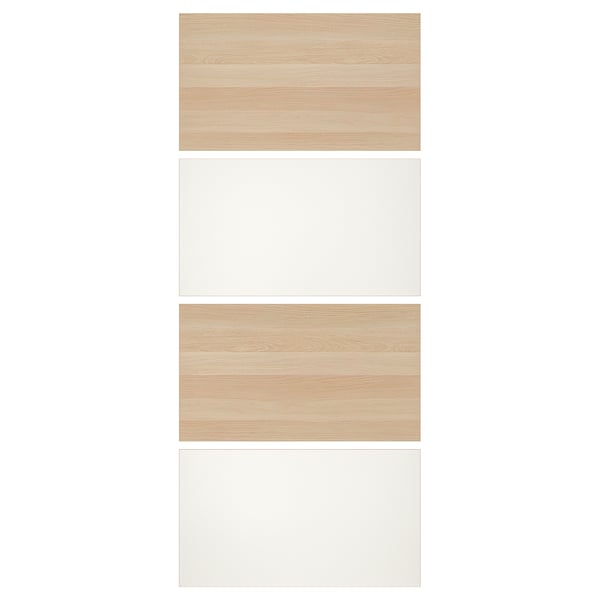 IKEA MEHAMN 4 panels for sliding door frame white stained oak effect/white 39 3/8x92 7/8 "