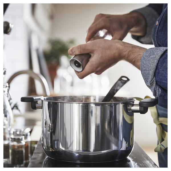 IKEA MIDDAGSMAT Pot With Lid Clear Glass/stainless Steel 5.3 Qt