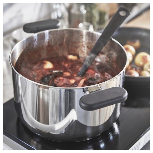 IKEA MIDDAGSMAT Pot With Lid Clear Glass/stainless Steel 5.3 Qt