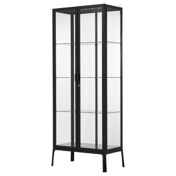 IKEA MILSBO Glass-door cabinet anthracite 28 3/4x68 7/8 "