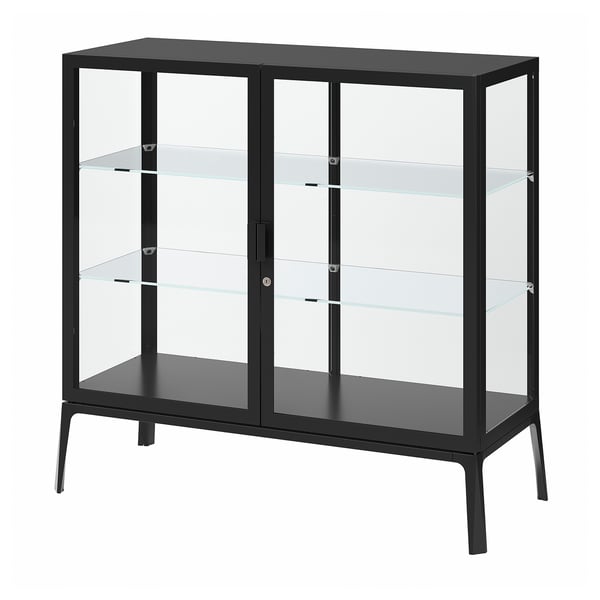 IKEA MILSBO Glass-door cabinet anthracite 39 3/4x39 3/8 "