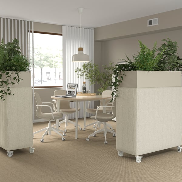 IKEA MITTZON Acoustic Plant Box With Castors Gunnared Beige 39 3/8x16 1/2x48 3/8 "