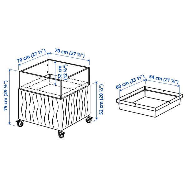 IKEA MITTZON Acoustic Plant Box With Castors Gunnared Beige 27 1/2x27 1/2x29 1/2 "