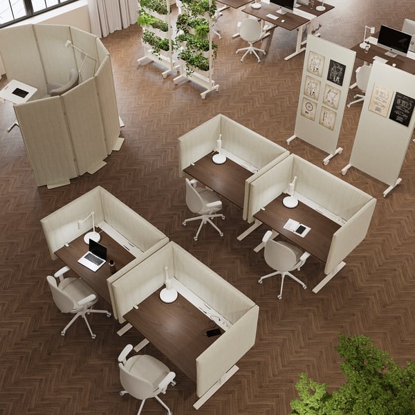 IKEA MITTZON Acoustic Screen For Desk Gunnared Beige 49 1/4x28 3/8 "