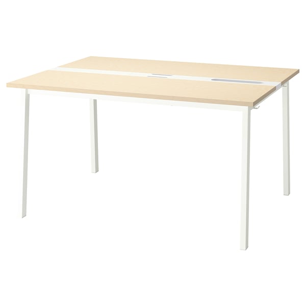 IKEA MITTZON Conference table birch veneer/white 55 1/8x42 1/2x29 1/2 "