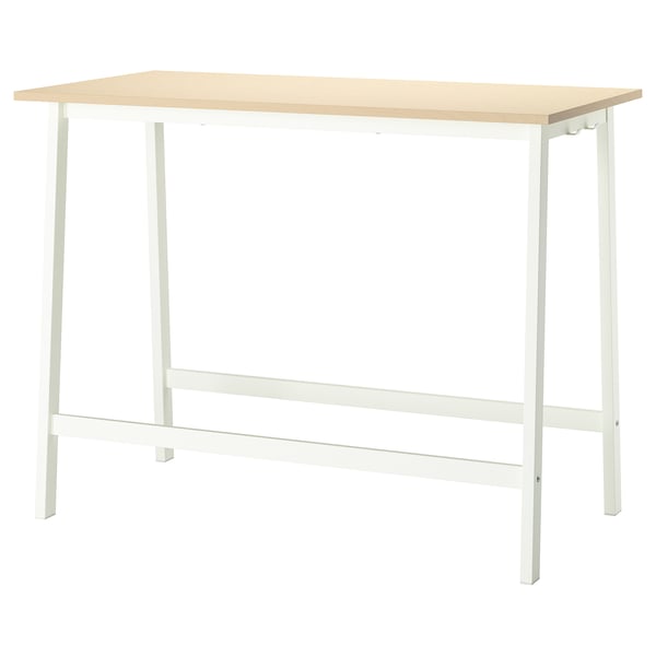 IKEA MITTZON Conference table birch veneer/white 55 1/8x26 3/4x41 3/8 "