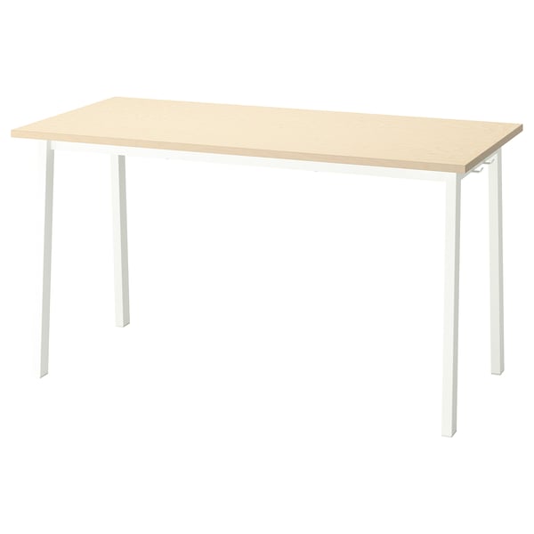 IKEA MITTZON Conference table birch veneer/white 55 1/8x26 3/4x29 1/2 "