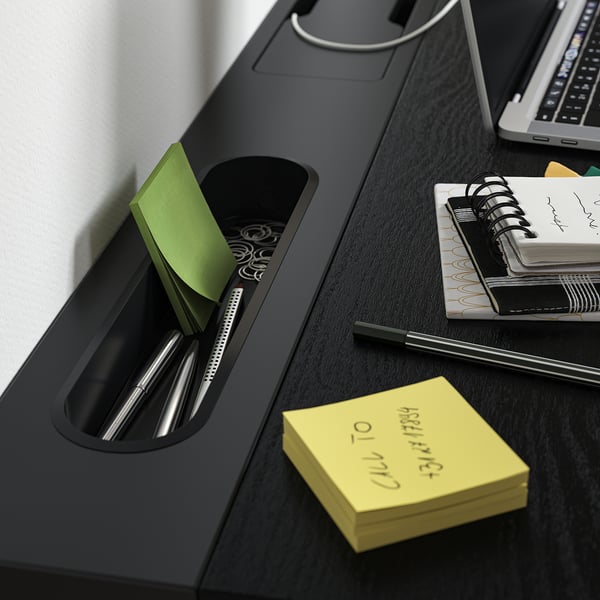 IKEA MITTZON Desk Black Stained Ash Veneer/black 47 1/4x23 5/8 "