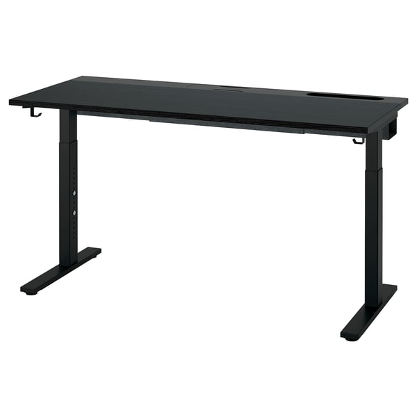IKEA MITTZON Desk black stained ash veneer/black 55 1/8x23 5/8 "