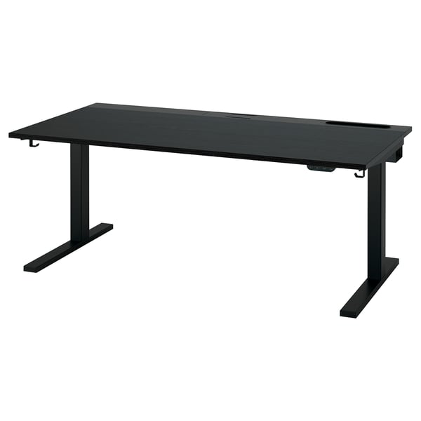 IKEA MITTZON Desk Sit/stand Electric Black Stained Ash Veneer/black 63x31 1/2 "