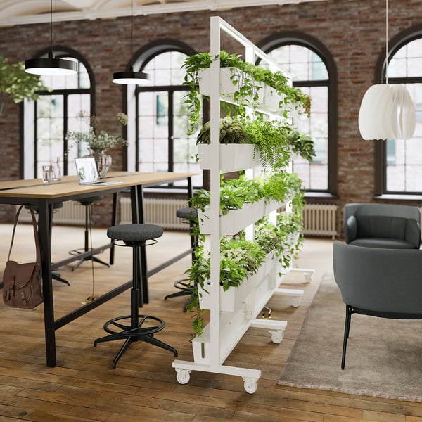 IKEA MITTZON Frame W Castors/container/cable Box White 33 1/2x80 3/4 "