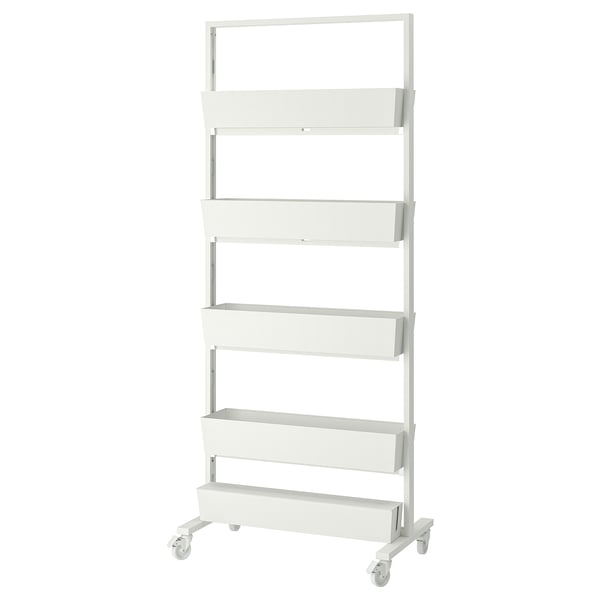 IKEA MITTZON Frame w castors/container/cable box white 33 1/2x80 3/4 "