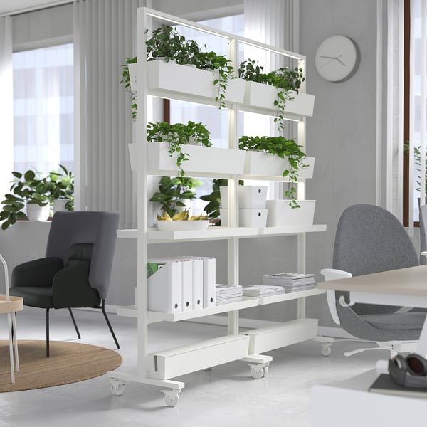 IKEA MITTZON Frame W Cstrs/disp Shlf/cable Box White 33 1/2x80 3/4 "