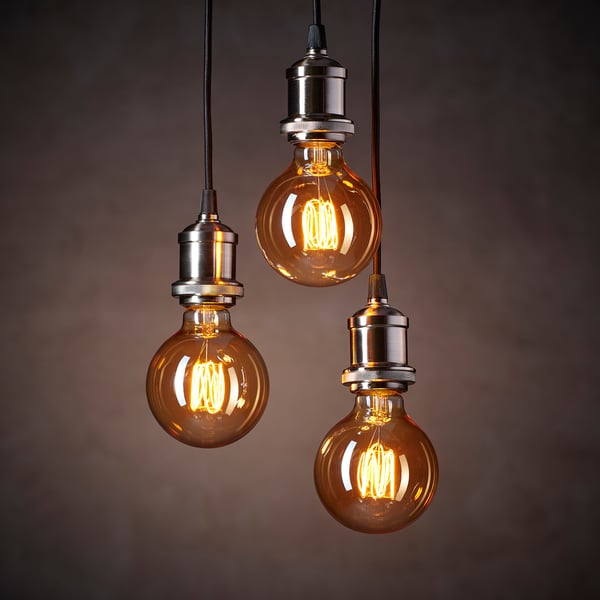 IKEA MOLNART LED Bulb E26 150 Lumen Globe Brown Clear Glass 4 "