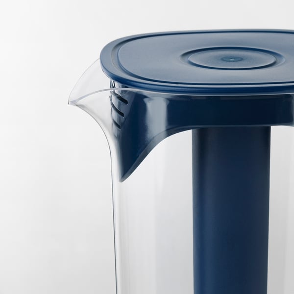 IKEA MOPPA Pitcher With Lid Dark Blue/transparent 57 Oz