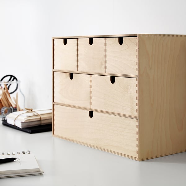 IKEA MOPPE Mini Storage Chest Birch Plywood 16 ½x7x12 5/8 "