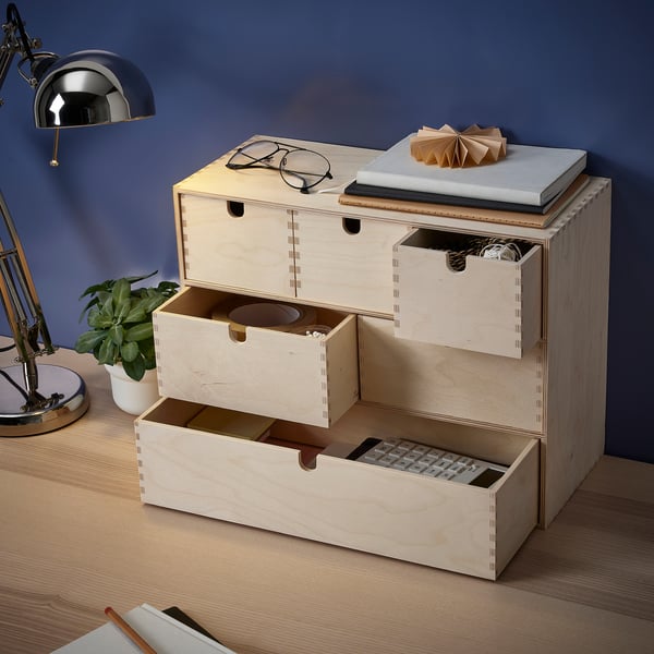 IKEA MOPPE Mini Storage Chest Birch Plywood 16 ½x7x12 5/8 "