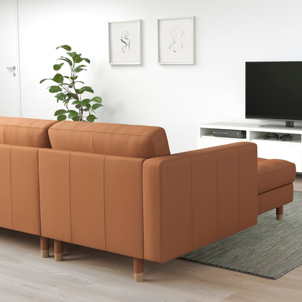 IKEA MORABO Sofa With Chaise Grann/Bomstad Golden Brown/wood