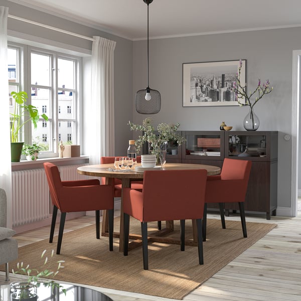 IKEA MÖRBYLÅNGA Table Oak Veneer Brown Stained 57 1/8 "