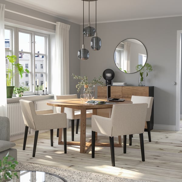IKEA MÖRBYLÅNGA Table Oak Veneer Brown Stained 57 1/8 "