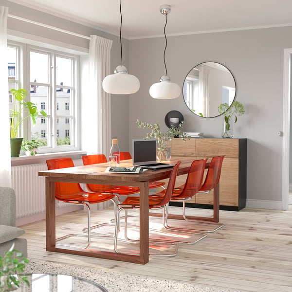 IKEA MÖRBYLÅNGA Table Oak Veneer Brown Stained 86 5/8x39 3/8 "