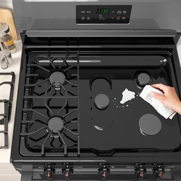 IKEA MOTSVARIG Range With Gas Cooktop Black Stainless Steel